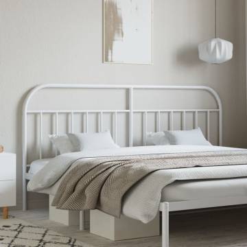 Stylish Metal Headboard White 200 cm | Hipomarket