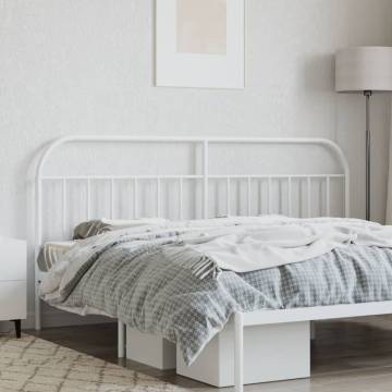 Stylish Metal Headboard White 200 cm | Hipomarket