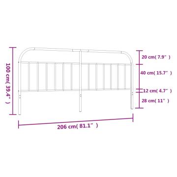 Stylish Metal Headboard White 200 cm | Hipomarket