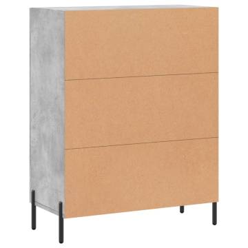 Stylish Concrete Grey Sideboard | 69.5x34x90 cm Engineered Wood