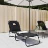 Folding Sun Lounger Black Oxford Fabric&Powder-coated Steel Colour black Quantity in Package 1 