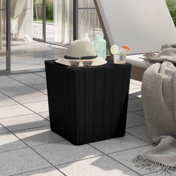 Stylish Garden Table with Removable Lid - Black Polypropylene