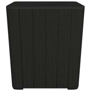 Stylish Garden Table with Removable Lid - Black Polypropylene