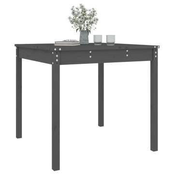 Garden Table Grey - Solid Pine Wood 82.5x82.5x76 cm