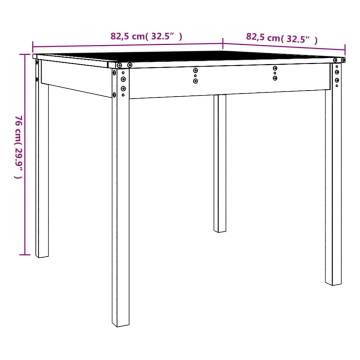 Garden Table Grey - Solid Pine Wood 82.5x82.5x76 cm