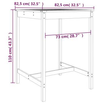 Garden Table 82.5x82.5 cm - Solid Wood Douglas for Outdoors