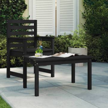 Garden Table Black 82.5x50.5x45 cm - Solid Wood Pine