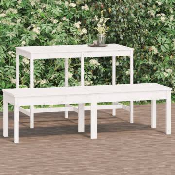 Classic 2-Seater Garden Bench - White Solid Pine | HipoMarket