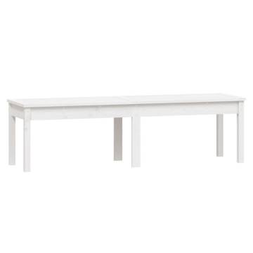 Classic 2-Seater Garden Bench - White Solid Pine | HipoMarket