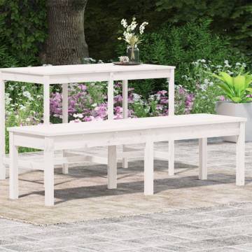 Classic 2-Seater Garden Bench - White Solid Pine | HipoMarket