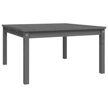 Garden Table Grey 82.5x82.5x45 cm - Solid Pine Wood