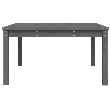 Garden Table Grey 82.5x82.5x45 cm - Solid Pine Wood