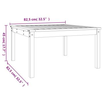 Garden Table Grey 82.5x82.5x45 cm - Solid Pine Wood