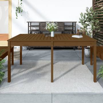 Honey Brown Garden Table - 159.5x82.5 cm Solid Pine Wood