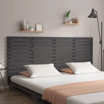 Elegant Grey Wall Headboard - Solid Pine Wood - 206x3x91.5 cm