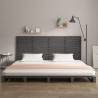 Elegant Grey Wall Headboard - Solid Pine Wood - 206x3x91.5 cm