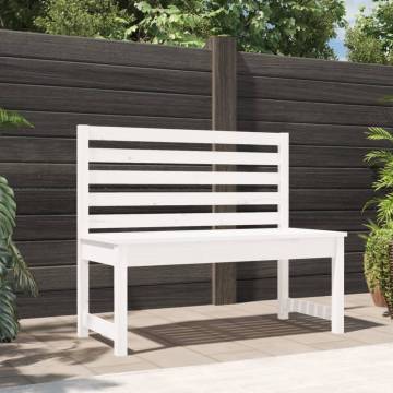 White Solid Wood Pine Garden Bench - 109 cm | HipoMarket