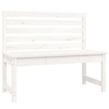 White Solid Wood Pine Garden Bench - 109 cm | HipoMarket