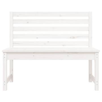 White Solid Wood Pine Garden Bench - 109 cm | HipoMarket