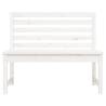 White Solid Wood Pine Garden Bench - 109 cm | HipoMarket