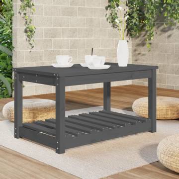 Garden Table Grey - Solid Pine Wood 82.5x50.5 cm