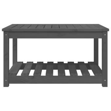 Garden Table Grey - Solid Pine Wood 82.5x50.5 cm