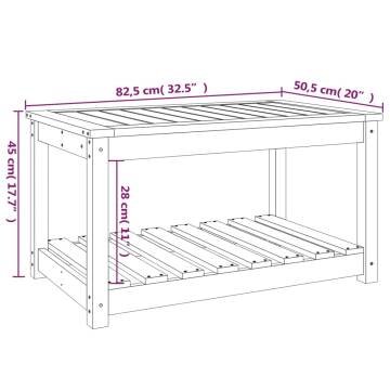 Garden Table Grey - Solid Pine Wood 82.5x50.5 cm