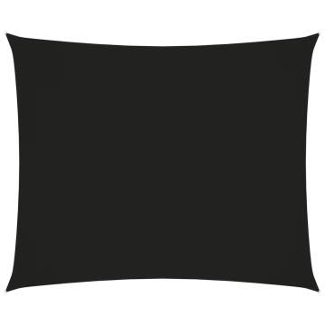 Sunshade Sail Oxford Fabric 3.5x4.5m Black - UV & Water Resistant