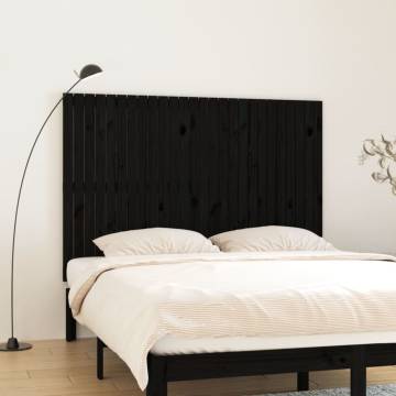 Elegant Black Wall Headboard - Solid Pine 166x3x110 cm