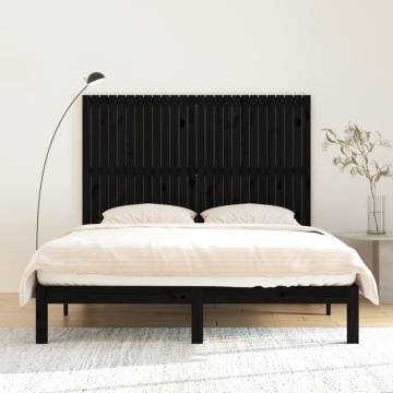 Elegant Black Wall Headboard - Solid Pine 166x3x110 cm