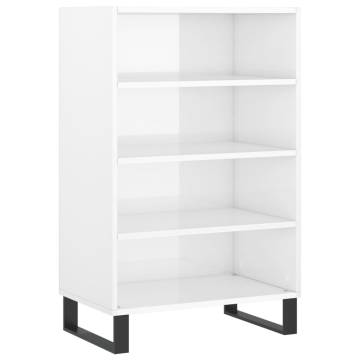 Stylish Highboard High Gloss White | 57x35x90 cm