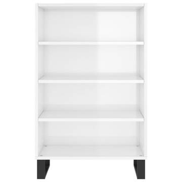 Stylish Highboard High Gloss White | 57x35x90 cm