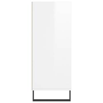 Stylish Highboard High Gloss White | 57x35x90 cm