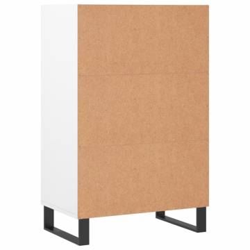 Stylish Highboard High Gloss White | 57x35x90 cm