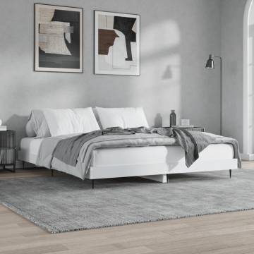 Stylish White Bed Frame 140x200 cm | Durable Engineered Wood