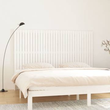 Elegant Wall Headboard White - Solid Pine Wood 204x3x110 cm