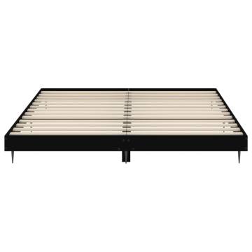 Black Bed Frame 160x200 cm | Durable Engineered Wood