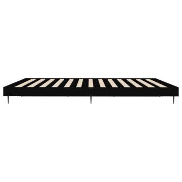 Black Bed Frame 160x200 cm | Durable Engineered Wood