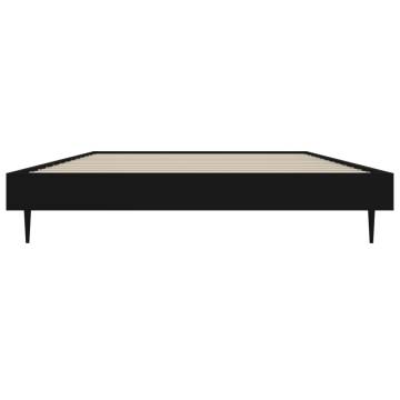 Black Bed Frame 90x200 cm - Durable Engineered Wood Design