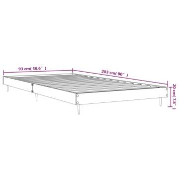 Black Bed Frame 90x200 cm - Durable Engineered Wood Design