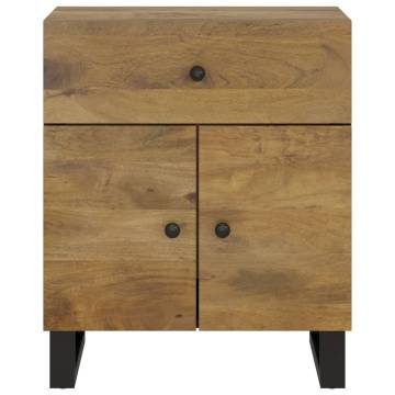 Stylish Solid Mango Wood Bedside Cabinet - 50x33x60 cm