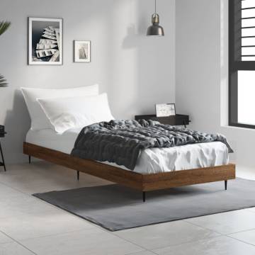 Brown Oak Bed Frame 75x190 cm | Durable & Stylish