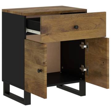 Stylish Solid Mango Wood Bedside Cabinet - 50x33x60 cm