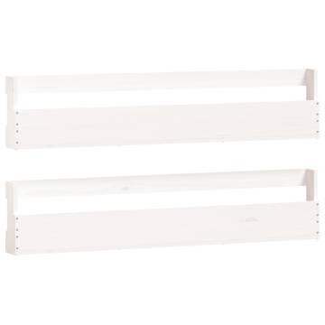 Wall-mounted Shoe Racks - 2 pcs White Pine Wood - Hipomarket