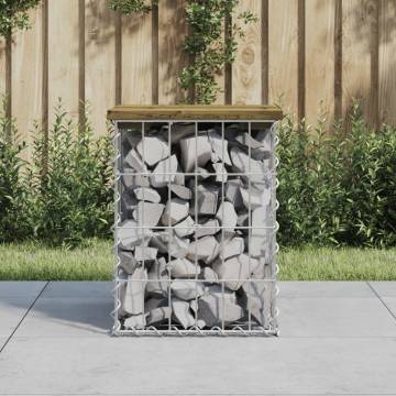 Garden Bench Gabion Design - Impregnated Pine Wood | HipoMarket