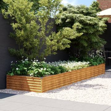 Durable Corten Steel Garden Raised Bed - 387x100x36 cm