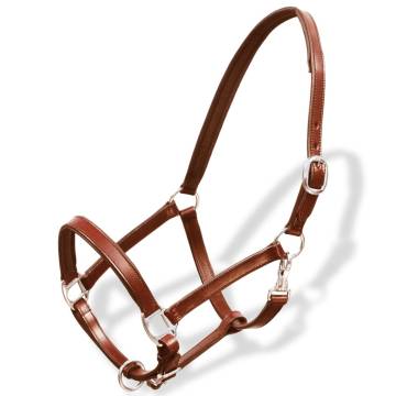 Adjustable Real Leather Headcollar - Brown Pony Halter