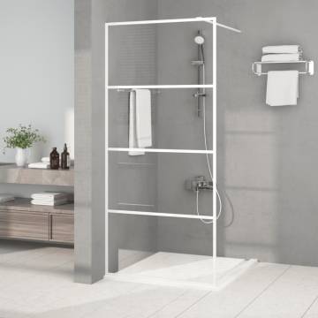 Walk-in Shower Wall 90x195 cm - Clear ESG Glass & White Frame