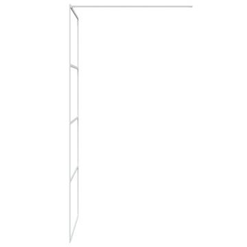 Walk-in Shower Wall 90x195 cm - Clear ESG Glass & White Frame