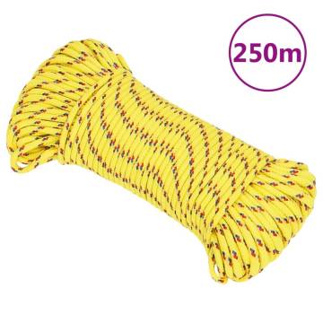 Boat Rope Yellow 4mm 250m - Durable Polypropylene